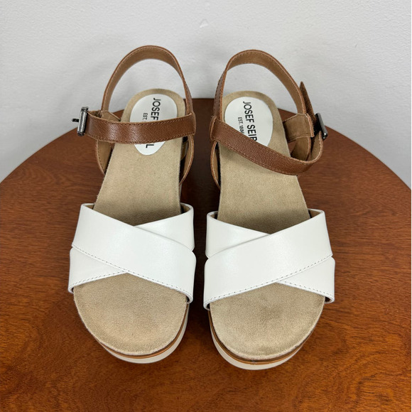 Josef Sibel Clea 10 Platform Sandal in White Size EU 38